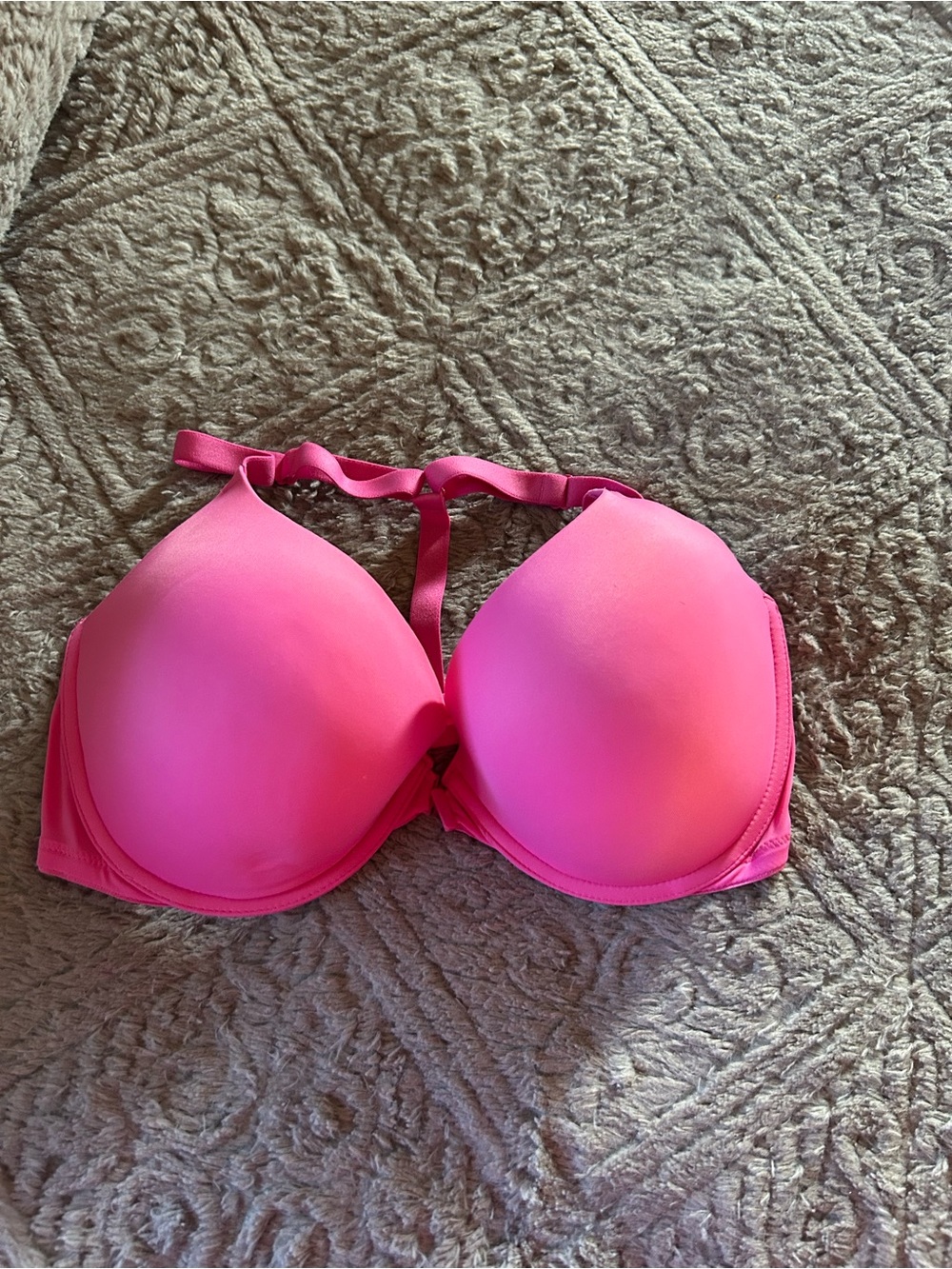 PINK Victoria's Secret Hot Pink Push-Up Bra - Smooth Molded Cups